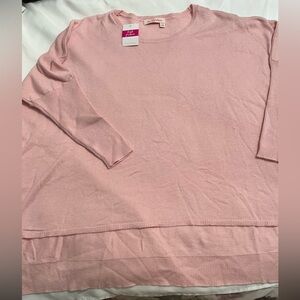 FRESH PRODUCE XS Cozy Crew Blush Jersey Catalina 3/4 Sleeve Top $85 NWT New XS/S